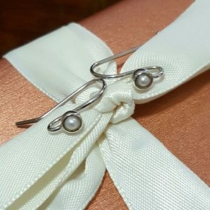 Authentic Pandora post earrings with pearl